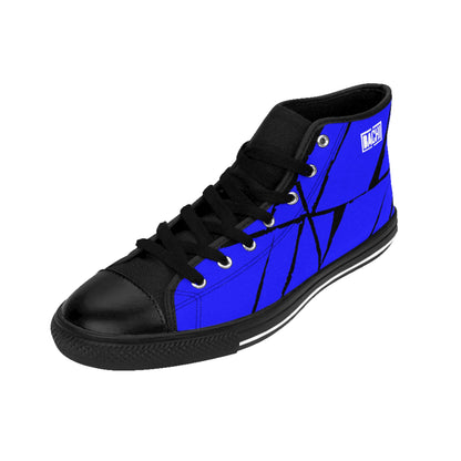 Men High-Top Sneakers Blue Squares