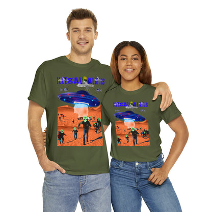 Vintage Sci-Fi Graphic Tee - Alien Invasion Streetwear Print (Bachi)