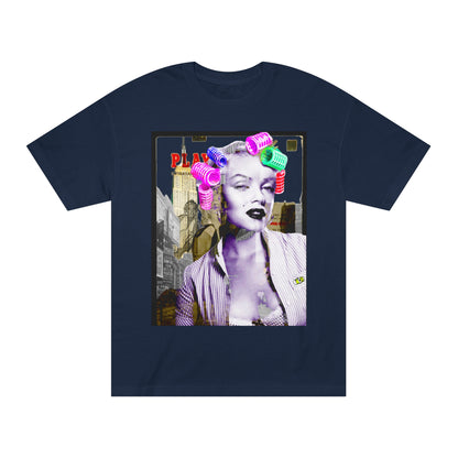 Vintage Pin-Up Graphic Tee - Hollywood Icon Pink Rollers Print (Bachi)