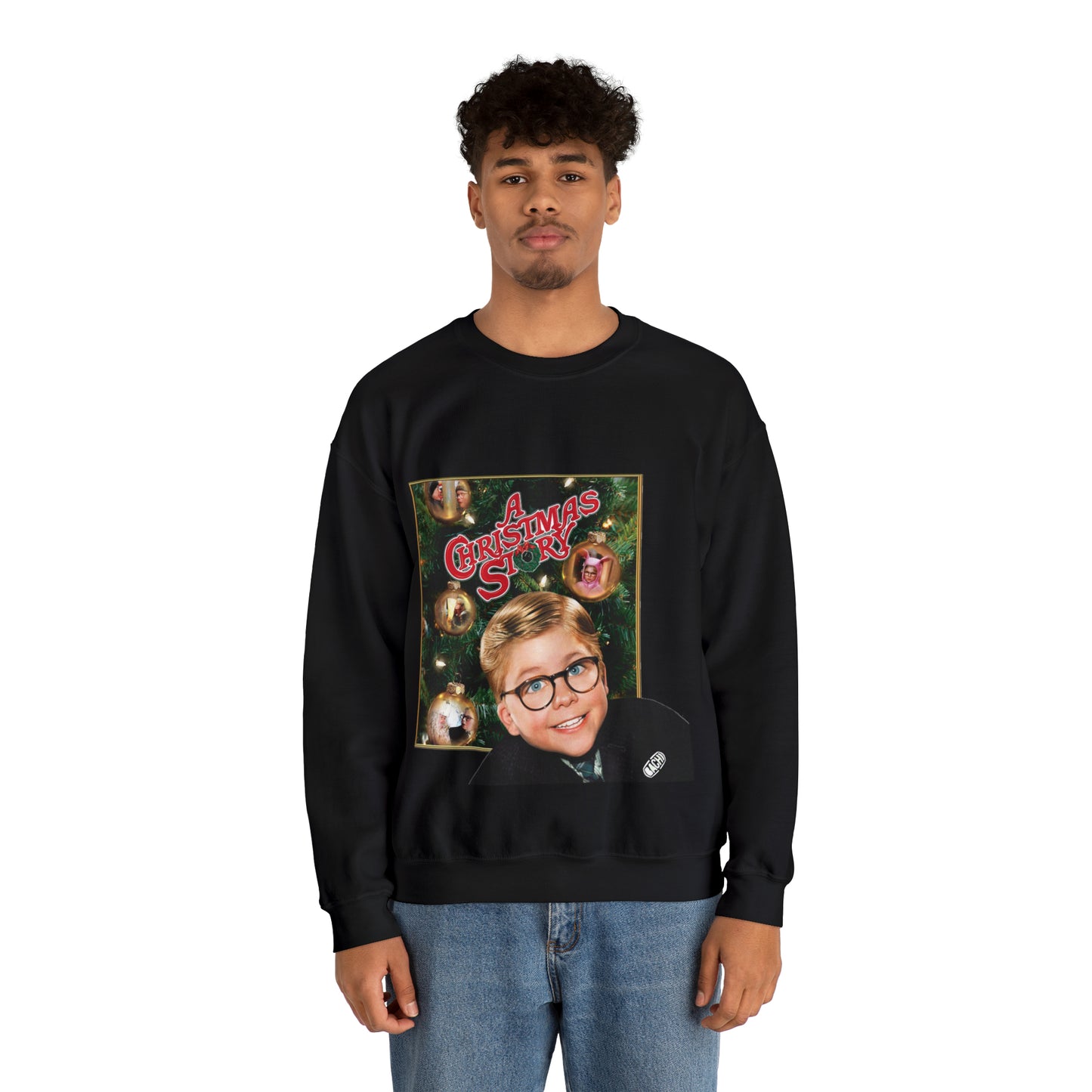 Vintage Holiday Graphic Sweatshirt - 80s Family Cinema Print (Bachi)