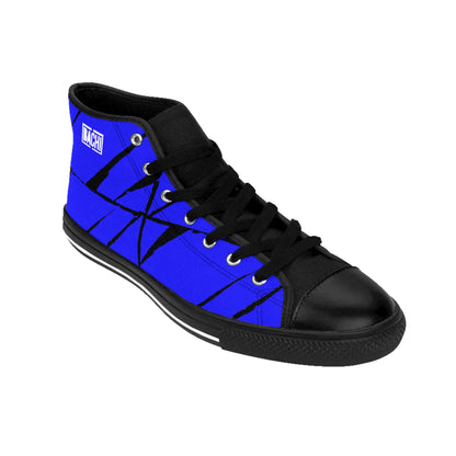 Men High-Top Sneakers Blue Squares