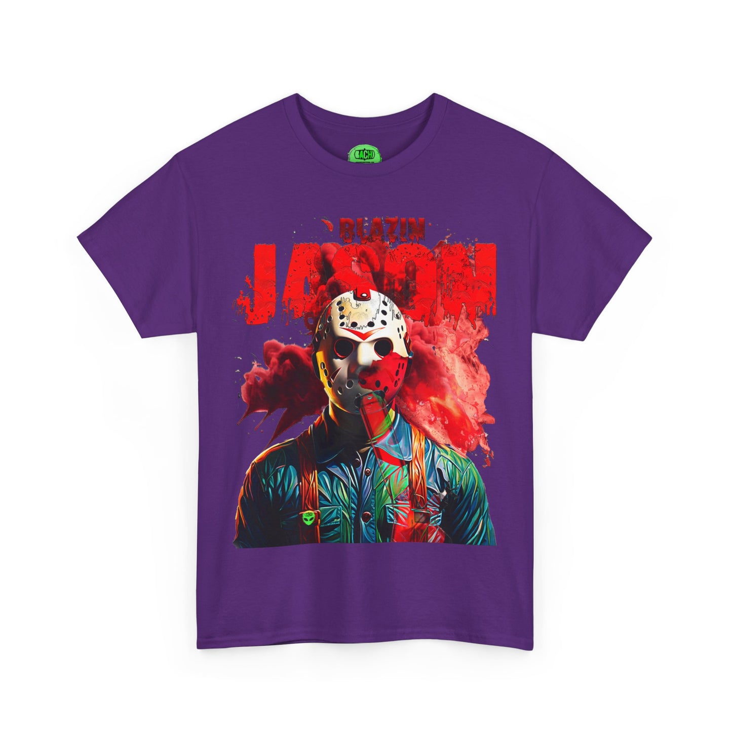 Vintage Horror Cinema Graphic Tee - Hockey Mask Slasher Streetwear (Bachi)