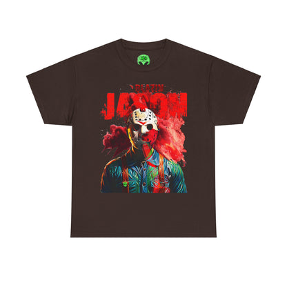 Vintage Horror Cinema Graphic Tee - Hockey Mask Slasher Streetwear (Bachi)