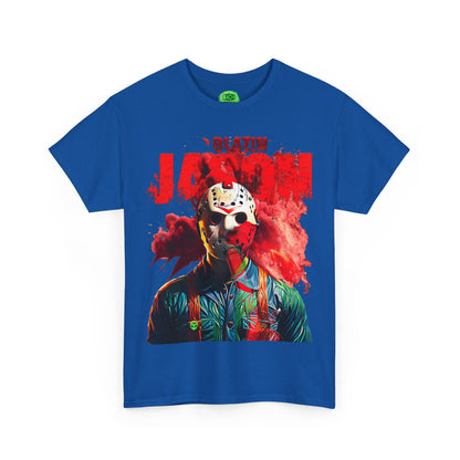 Vintage Horror Cinema Graphic Tee - Hockey Mask Slasher Streetwear (Bachi)
