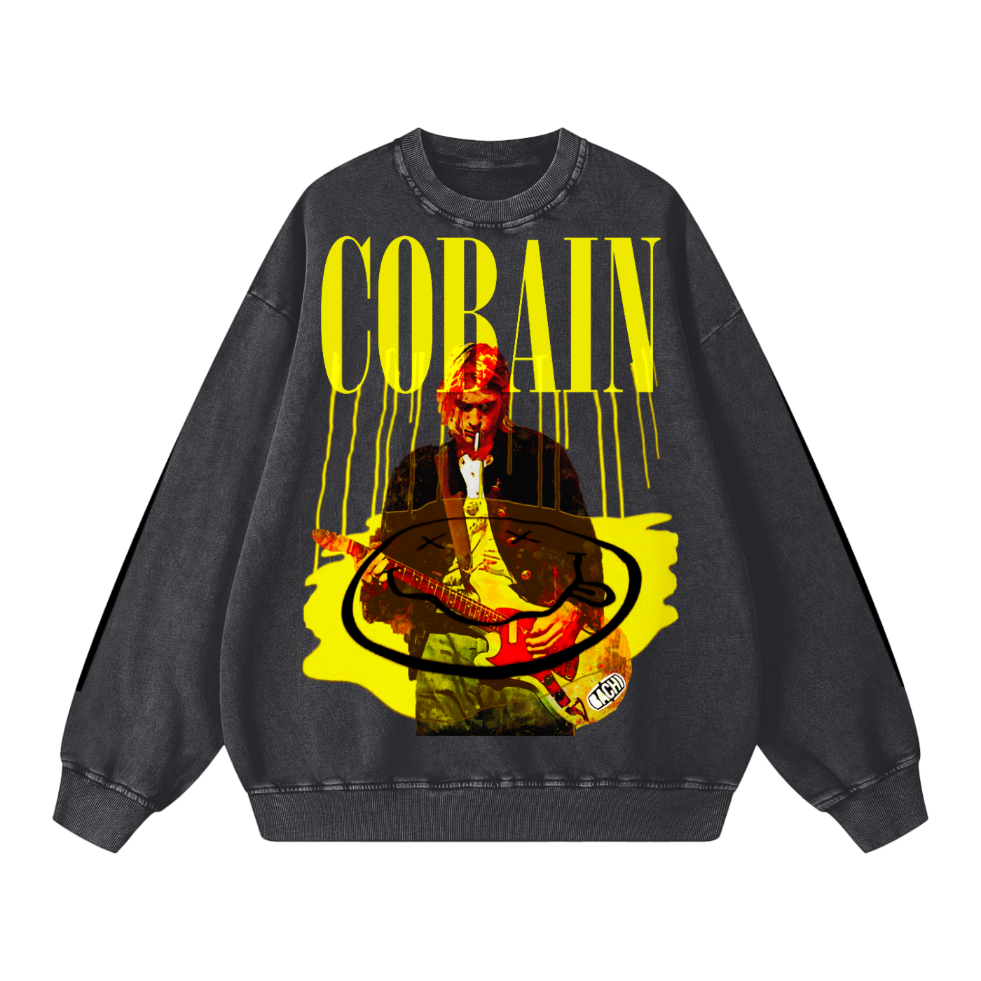 Vintage 90s Grunge Graphic Sweatshirt - Rock Icon Spirit Streetwear (Bachi)