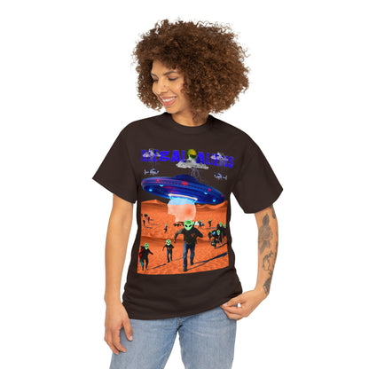 Vintage Sci-Fi Graphic Tee - Alien Invasion Streetwear Print (Bachi)