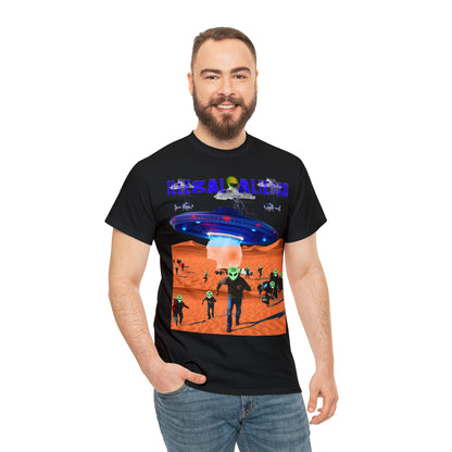 Vintage Sci-Fi Graphic Tee - Alien Invasion Streetwear Print (Bachi)