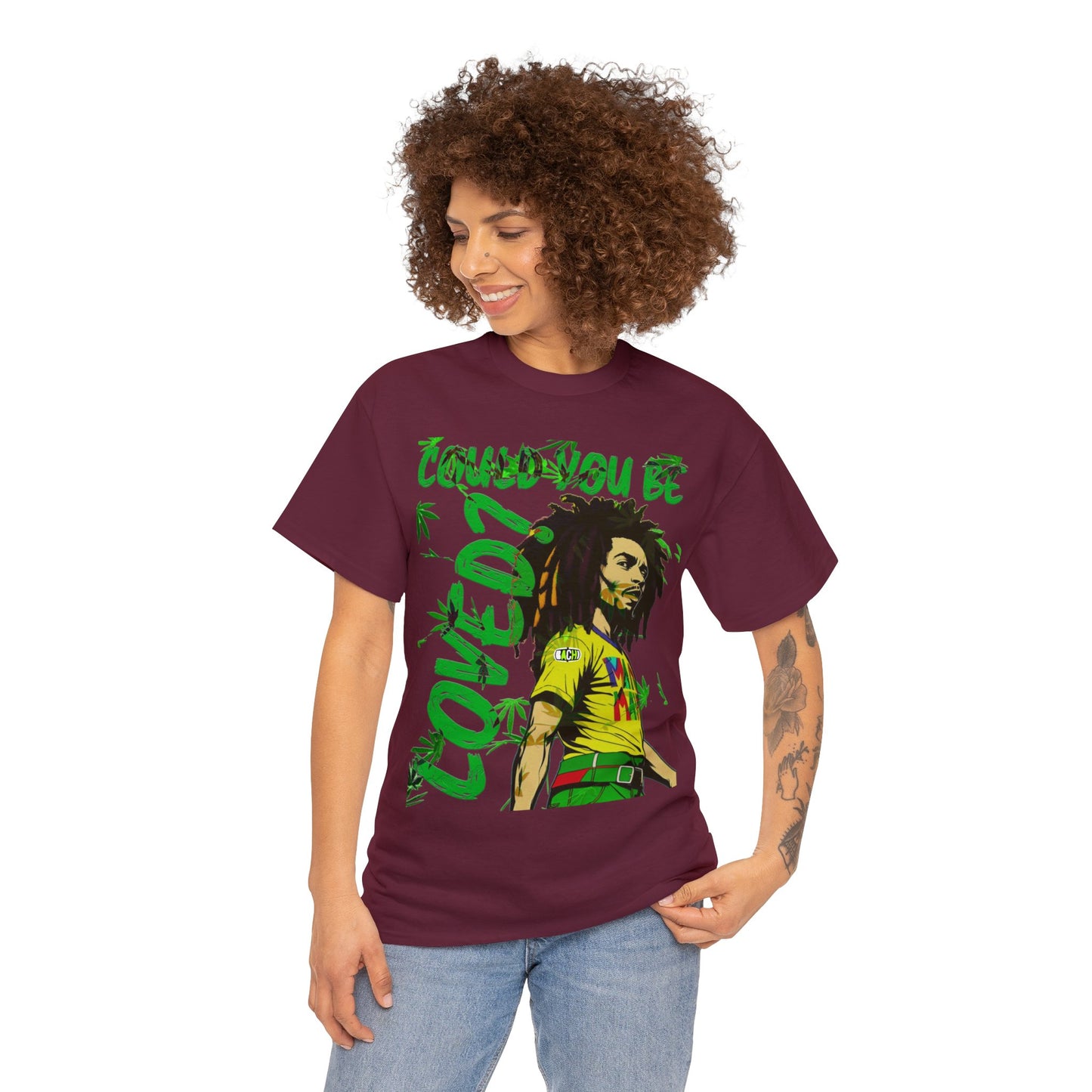 Oversized Graphic Tee - Reggae Legend Portrait Streetwear Print (Bachi)