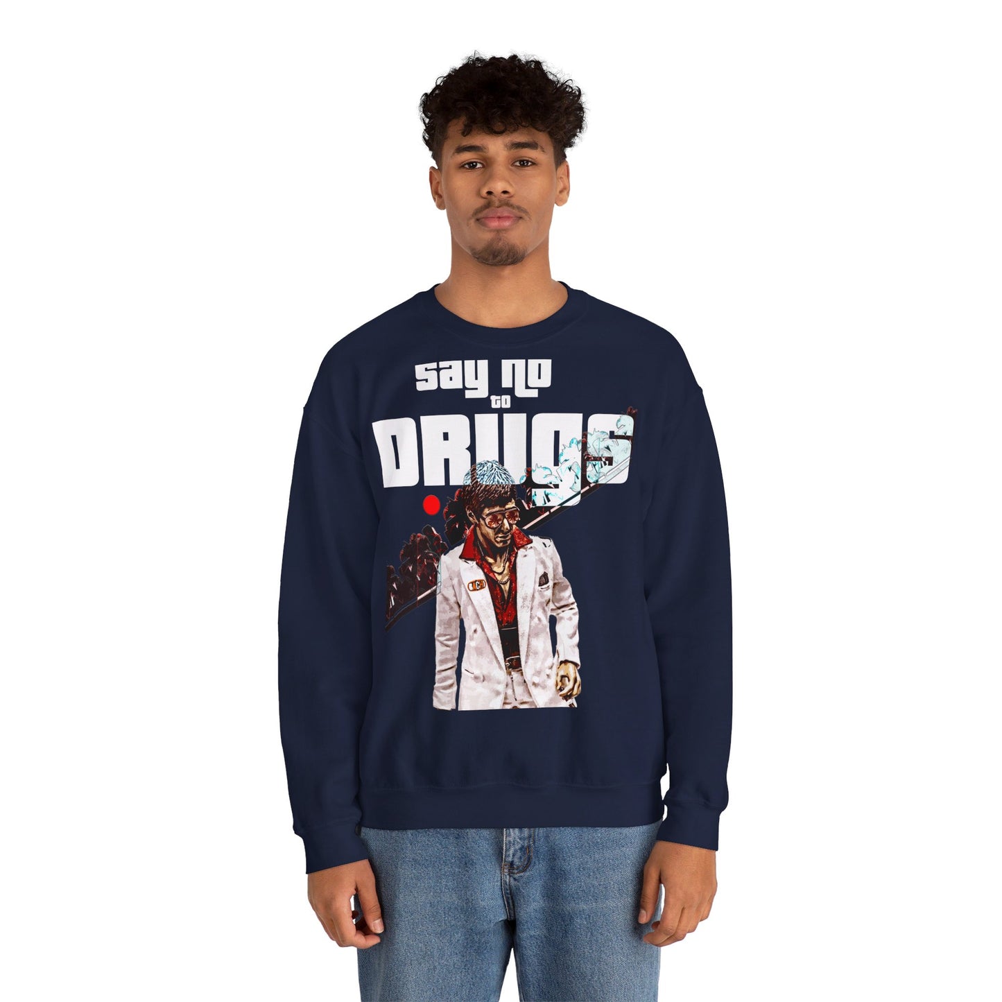 Oversized Graphic Crewneck - Cult Cinema Palm Trees Streetwear (Bachi)