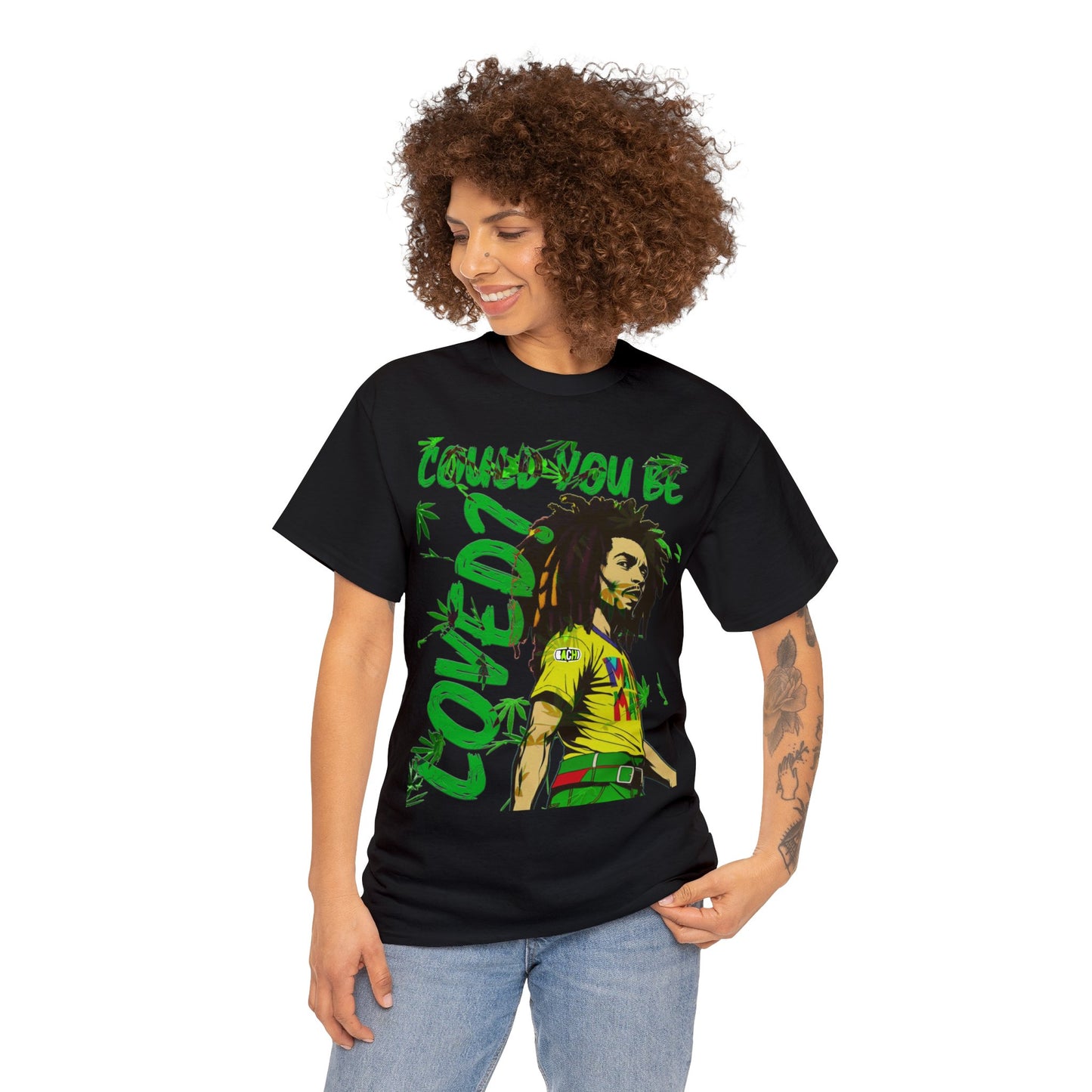 Oversized Graphic Tee - Reggae Legend Portrait Streetwear Print (Bachi)