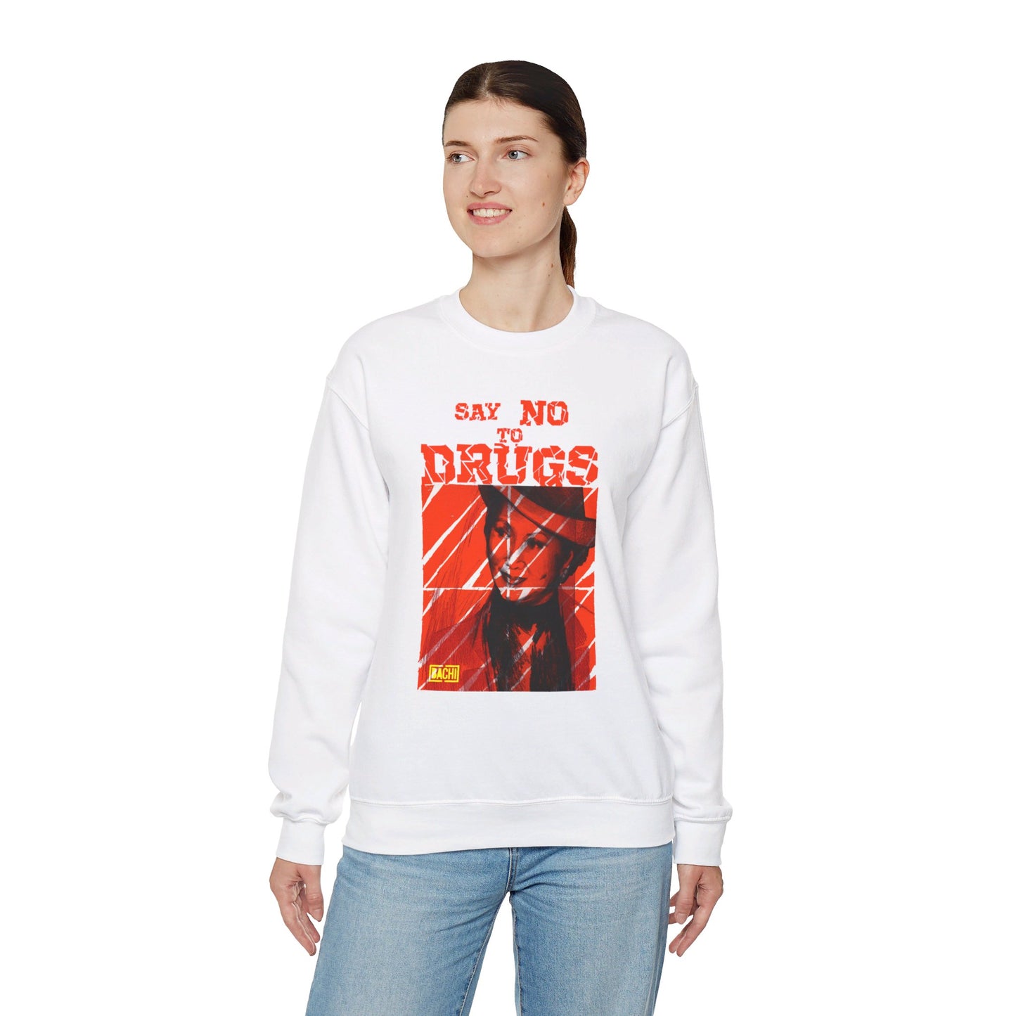 Oversized Graphic Sweatshirt - Latin Icon Orange Stripe Streetwear (Bachi)
