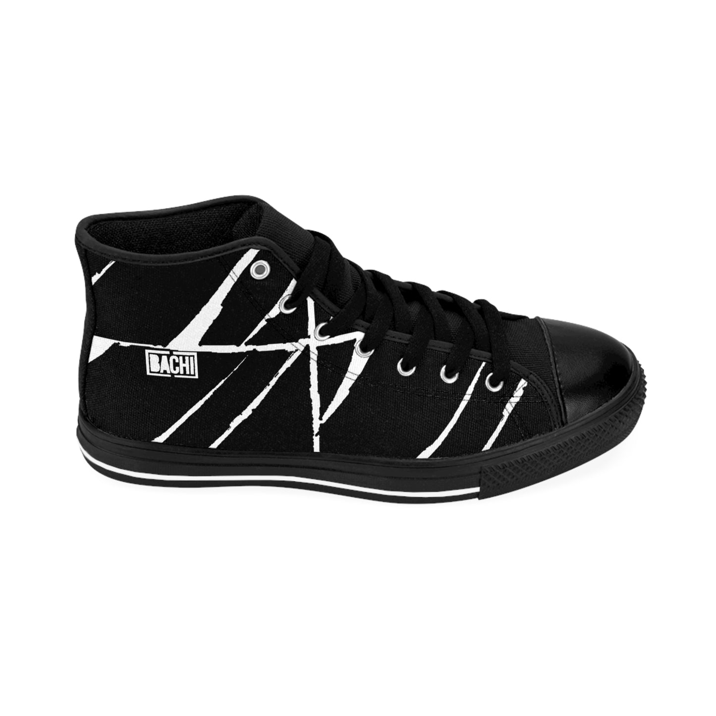 Men's High-Top Sneakers Black Square