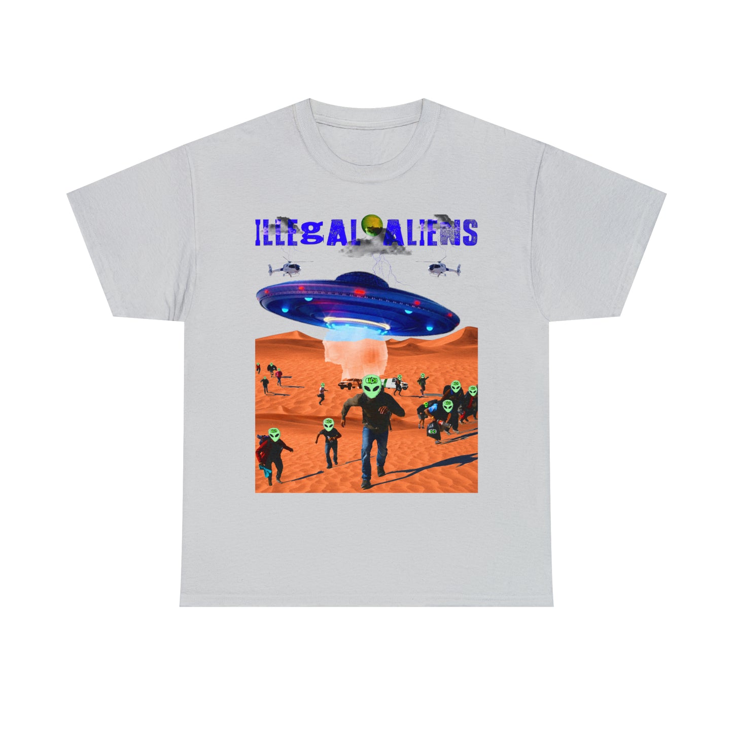 Vintage Sci-Fi Graphic Tee - Alien Invasion Streetwear Print (Bachi)