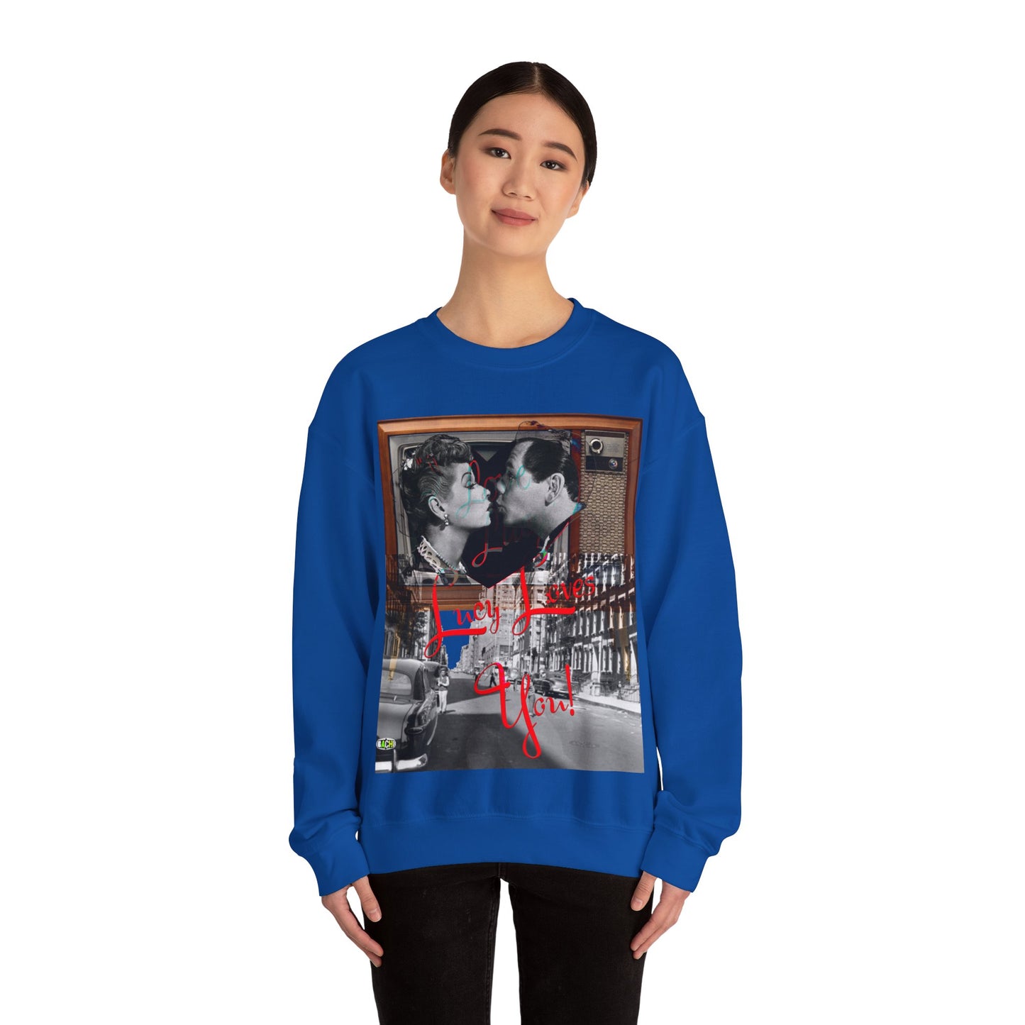 Vintage Sitcom Couple Graphic Sweatshirt - Retro TV Streetwear Print (Bachi)