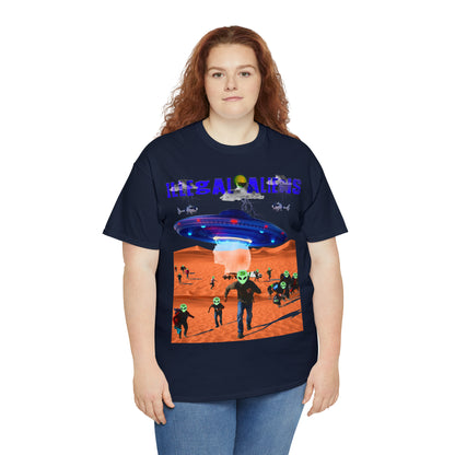 Vintage Sci-Fi Graphic Tee - Alien Invasion Streetwear Print (Bachi)