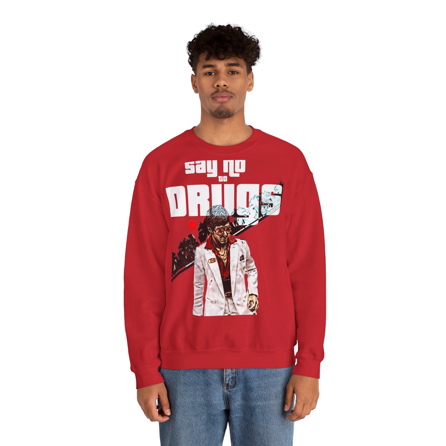Oversized Graphic Crewneck - Cult Cinema Palm Trees Streetwear (Bachi)