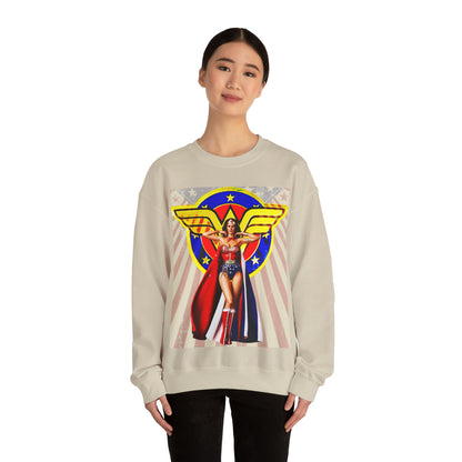Vintage Female Hero Graphic Sweatshirt - Comic Streetwear Print (Bachi)