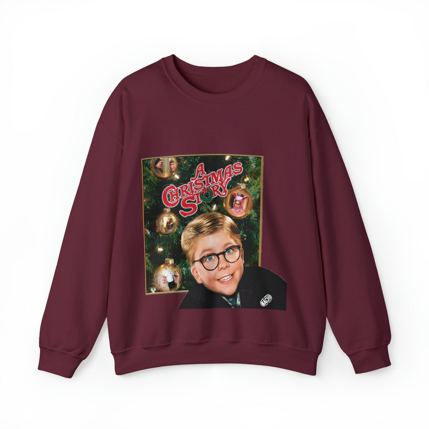 Vintage Holiday Graphic Sweatshirt - 80s Family Cinema Print (Bachi)