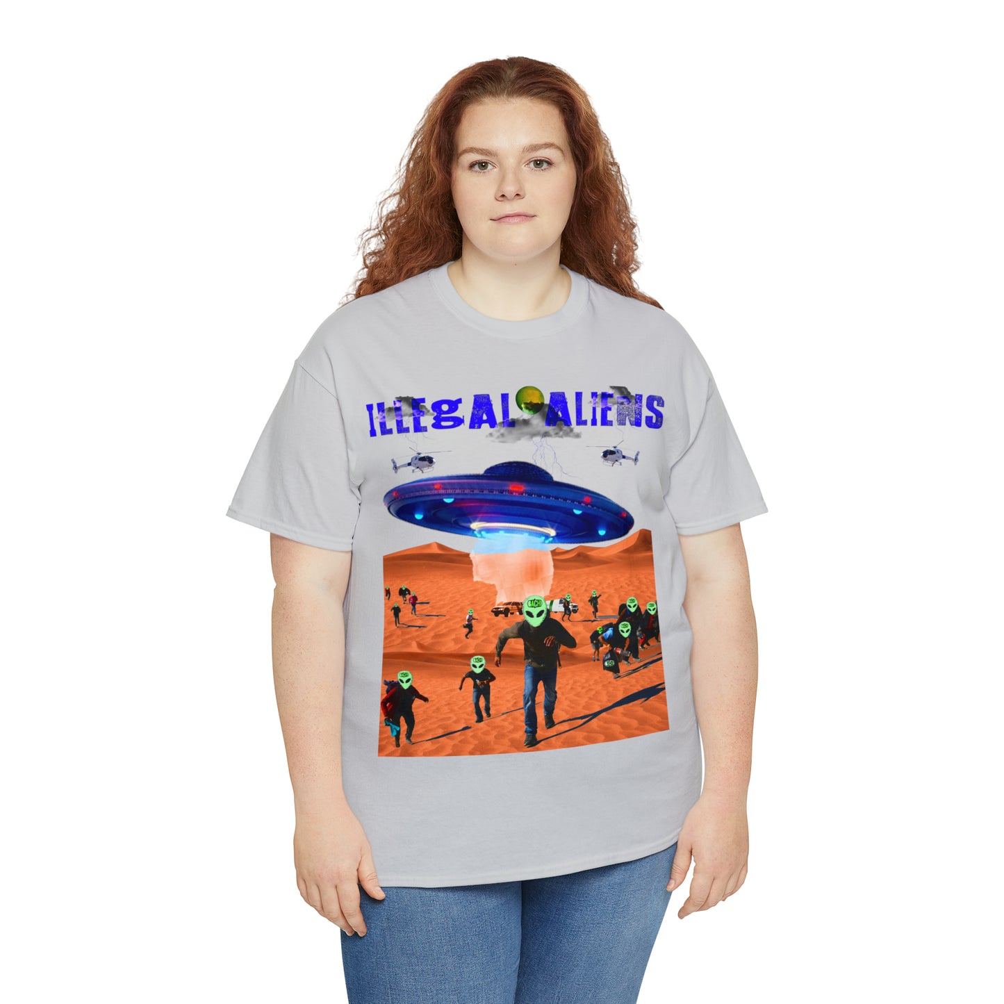 Vintage Sci-Fi Graphic Tee - Alien Invasion Streetwear Print (Bachi)