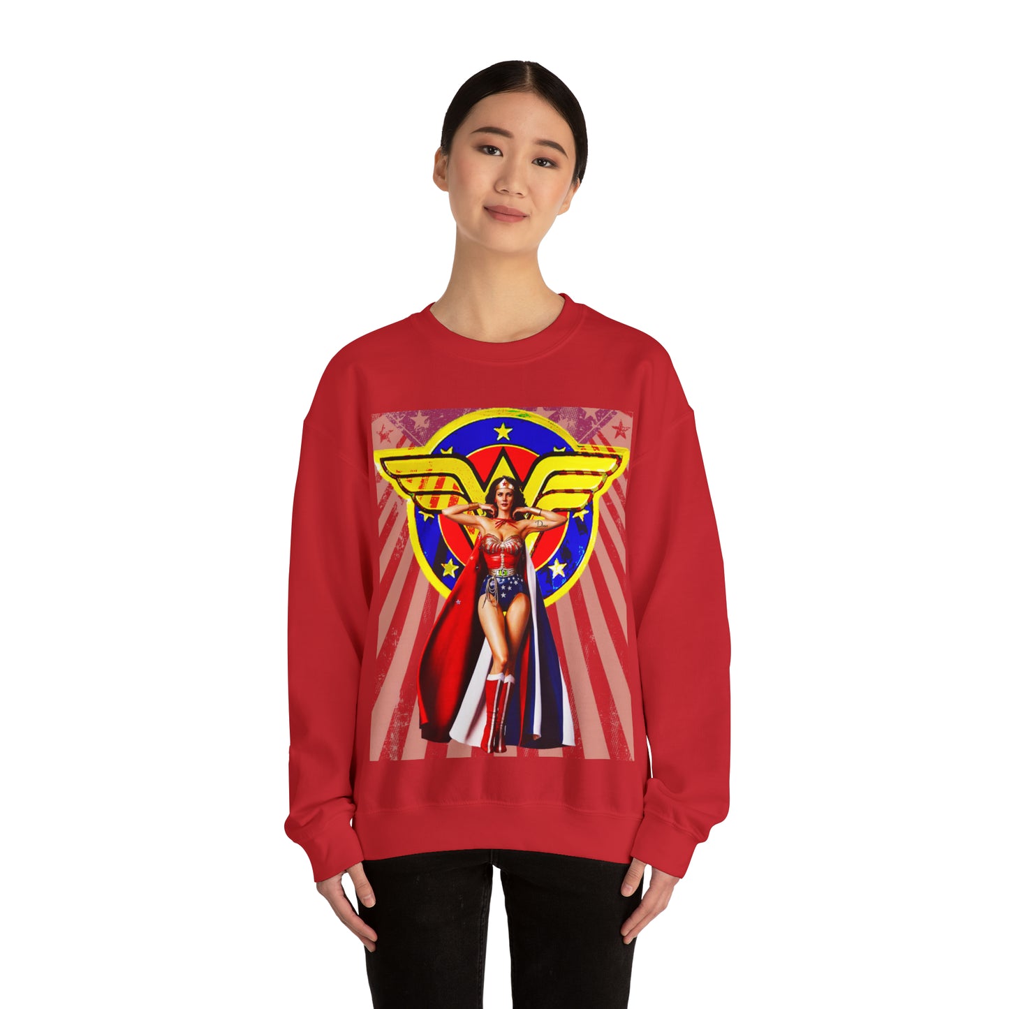 Vintage Female Hero Graphic Sweatshirt - Comic Streetwear Print (Bachi)
