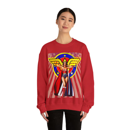 Vintage Female Hero Graphic Sweatshirt - Comic Streetwear Print (Bachi)