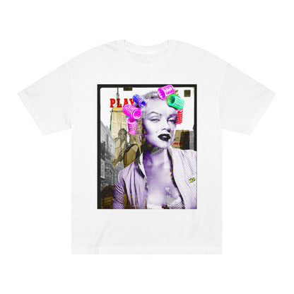 Vintage Pin-Up Graphic Tee - Hollywood Icon Pink Rollers Print (Bachi)