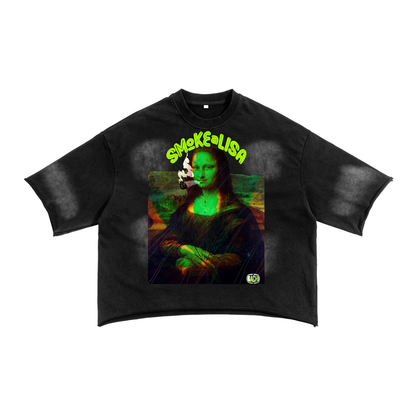 Unisex Raw Edge T-Shirt Smoke A Lisa