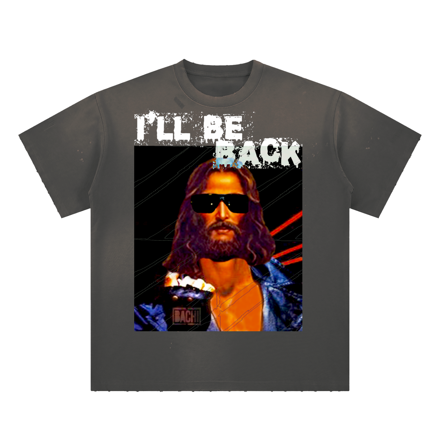 Vintage Graphic Tee - 80s Sci-Fi Cinema Parody Streetwear Print (Bachi)