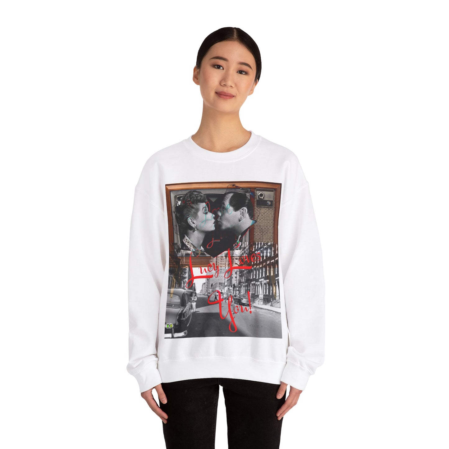Vintage Sitcom Couple Graphic Sweatshirt - Retro TV Streetwear Print (Bachi)
