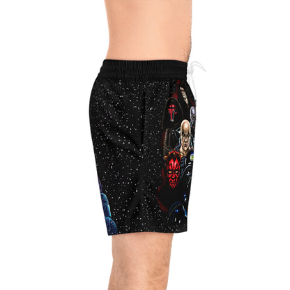 Sci-Fi Saga Graphic Swim Shorts - Dark Side Villain Streetwear Print (Bachi)