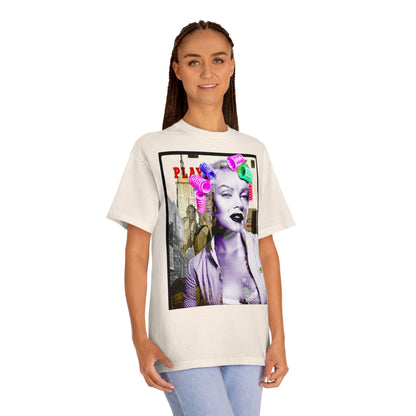 Vintage Pin-Up Graphic Tee - Hollywood Icon Pink Rollers Print (Bachi)