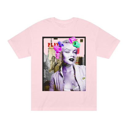 Vintage Pin-Up Graphic Tee - Hollywood Icon Pink Rollers Print (Bachi)