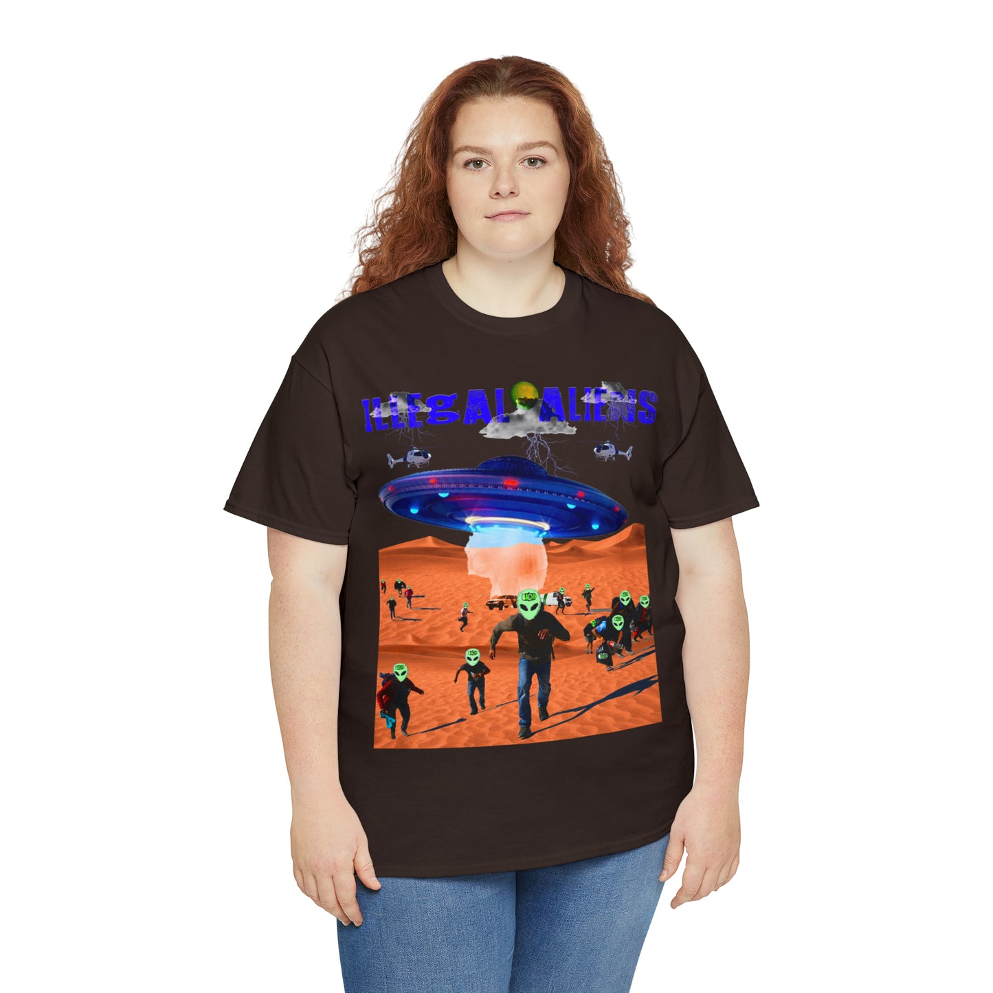 Vintage Sci-Fi Graphic Tee - Alien Invasion Streetwear Print (Bachi)