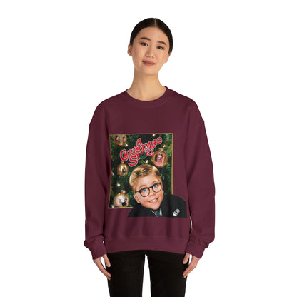 Vintage Holiday Graphic Sweatshirt - 80s Family Cinema Print (Bachi)