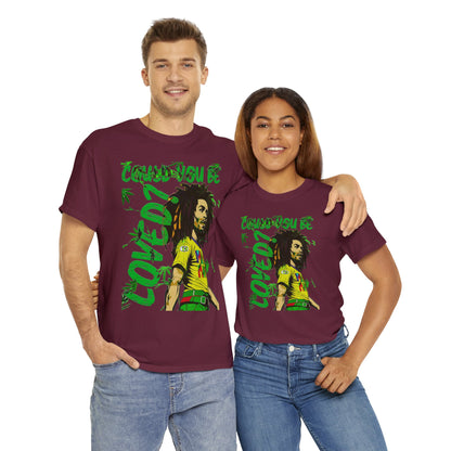 Oversized Graphic Tee - Reggae Legend Portrait Streetwear Print (Bachi)
