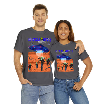 Vintage Sci-Fi Graphic Tee - Alien Invasion Streetwear Print (Bachi)