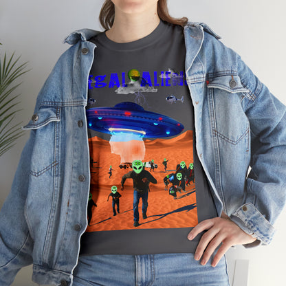 Vintage Sci-Fi Graphic Tee - Alien Invasion Streetwear Print (Bachi)