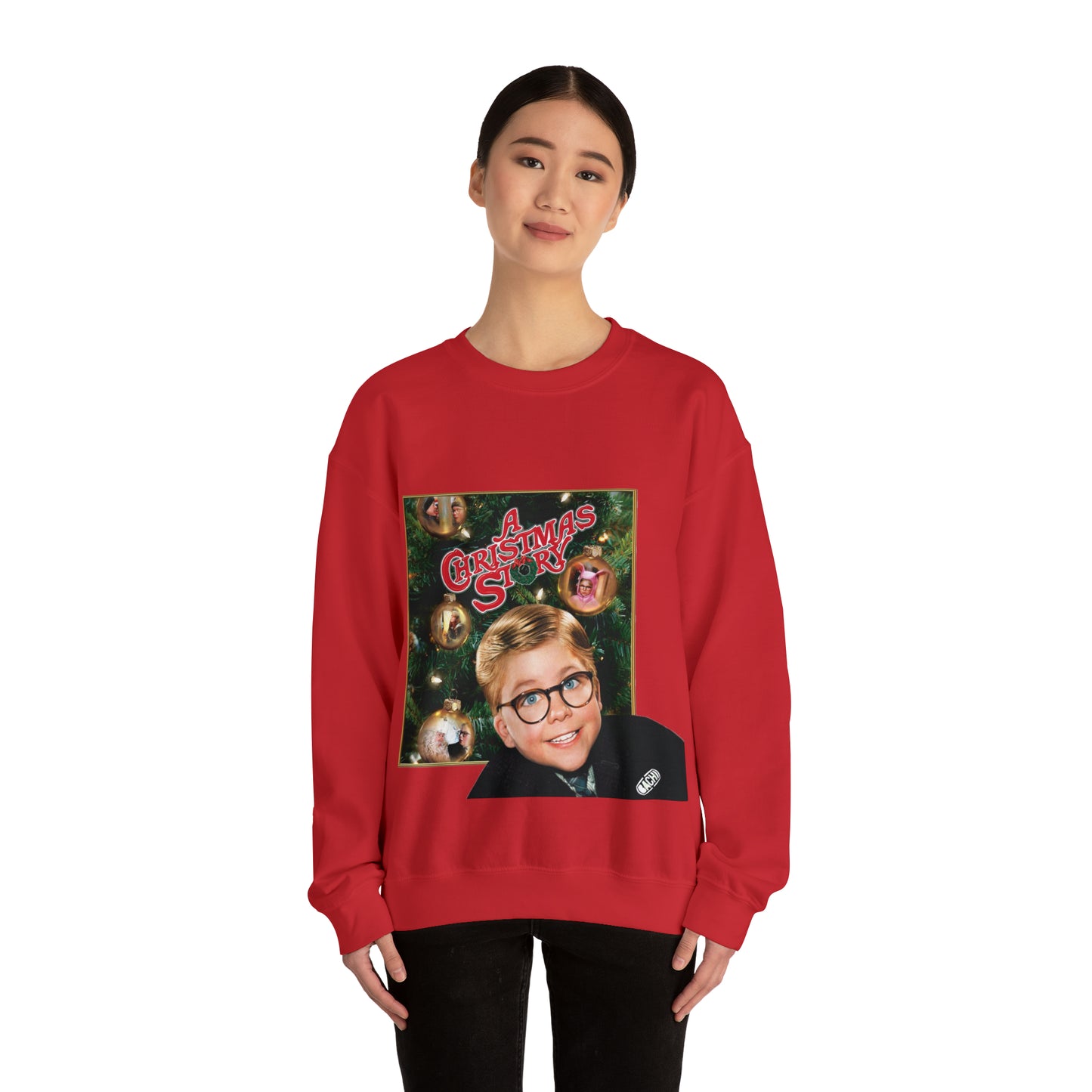 Vintage Holiday Graphic Sweatshirt - 80s Family Cinema Print (Bachi)