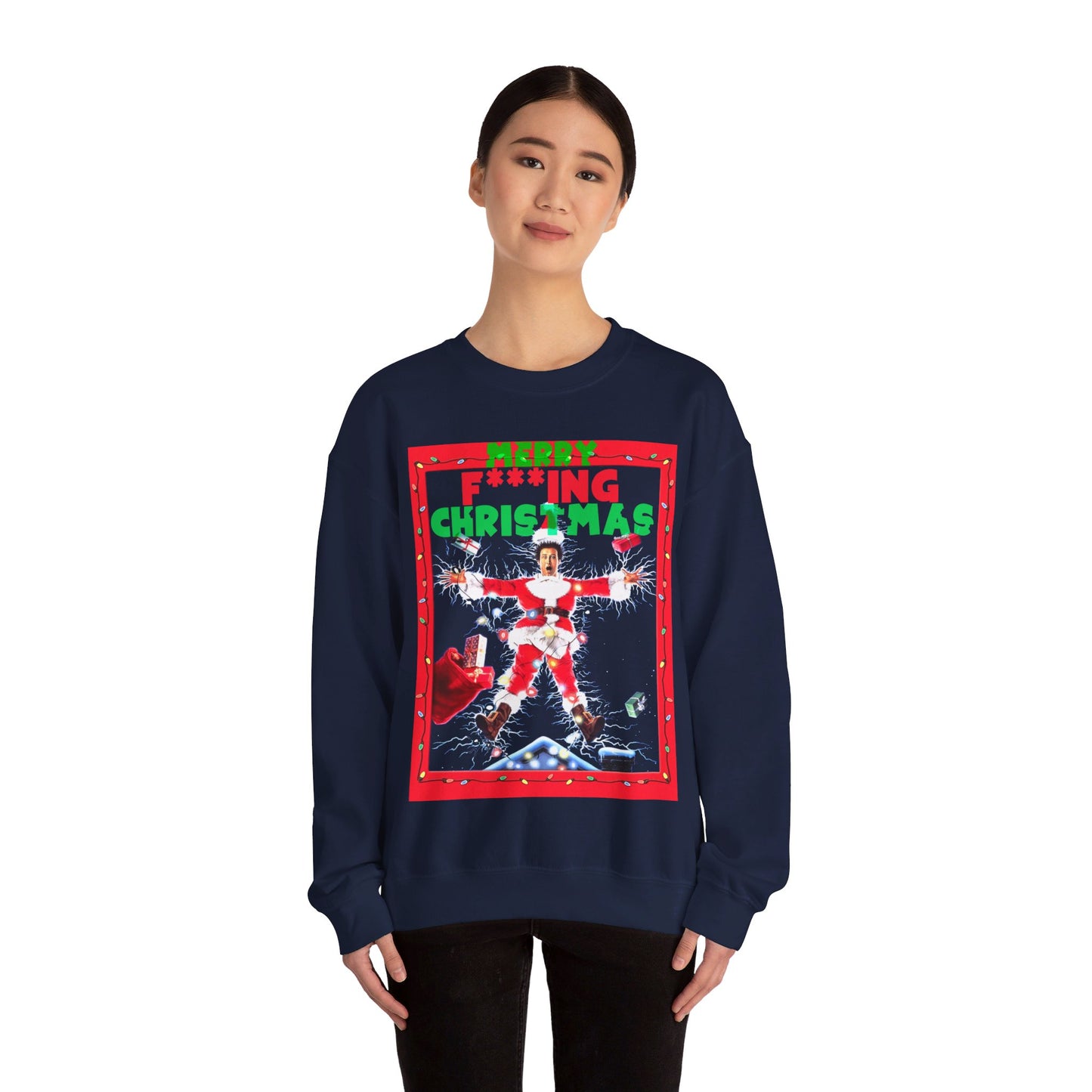Vintage Holiday Graphic Sweatshirt - 80s Comedy Cinema Print (Bachi)