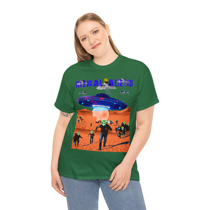 Vintage Sci-Fi Graphic Tee - Alien Invasion Streetwear Print (Bachi)