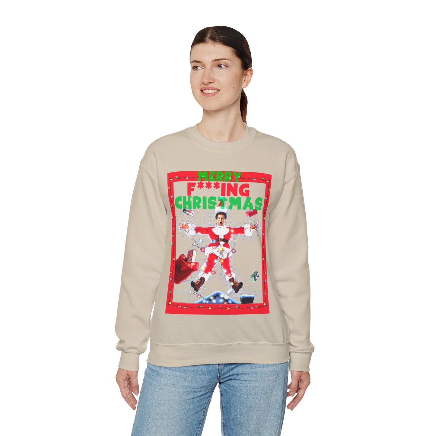 Vintage Holiday Graphic Sweatshirt - 80s Comedy Cinema Print (Bachi)