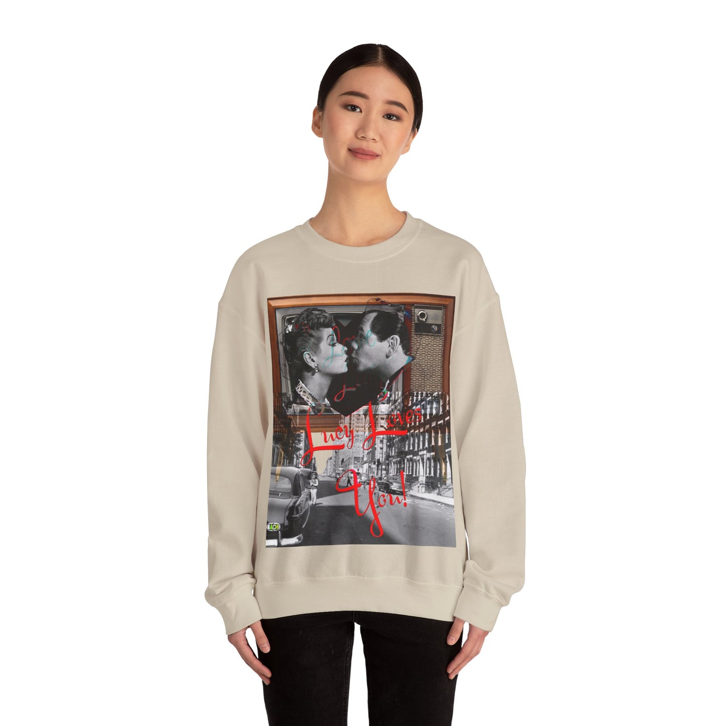 Vintage Sitcom Couple Graphic Sweatshirt - Retro TV Streetwear Print (Bachi)