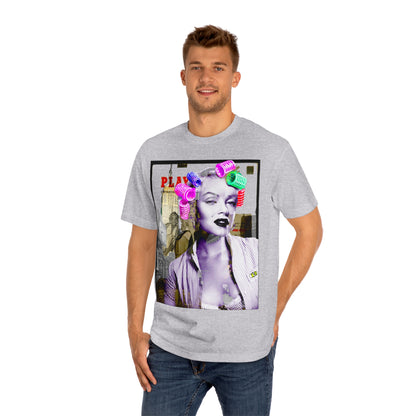 Vintage Pin-Up Graphic Tee - Hollywood Icon Pink Rollers Print (Bachi)