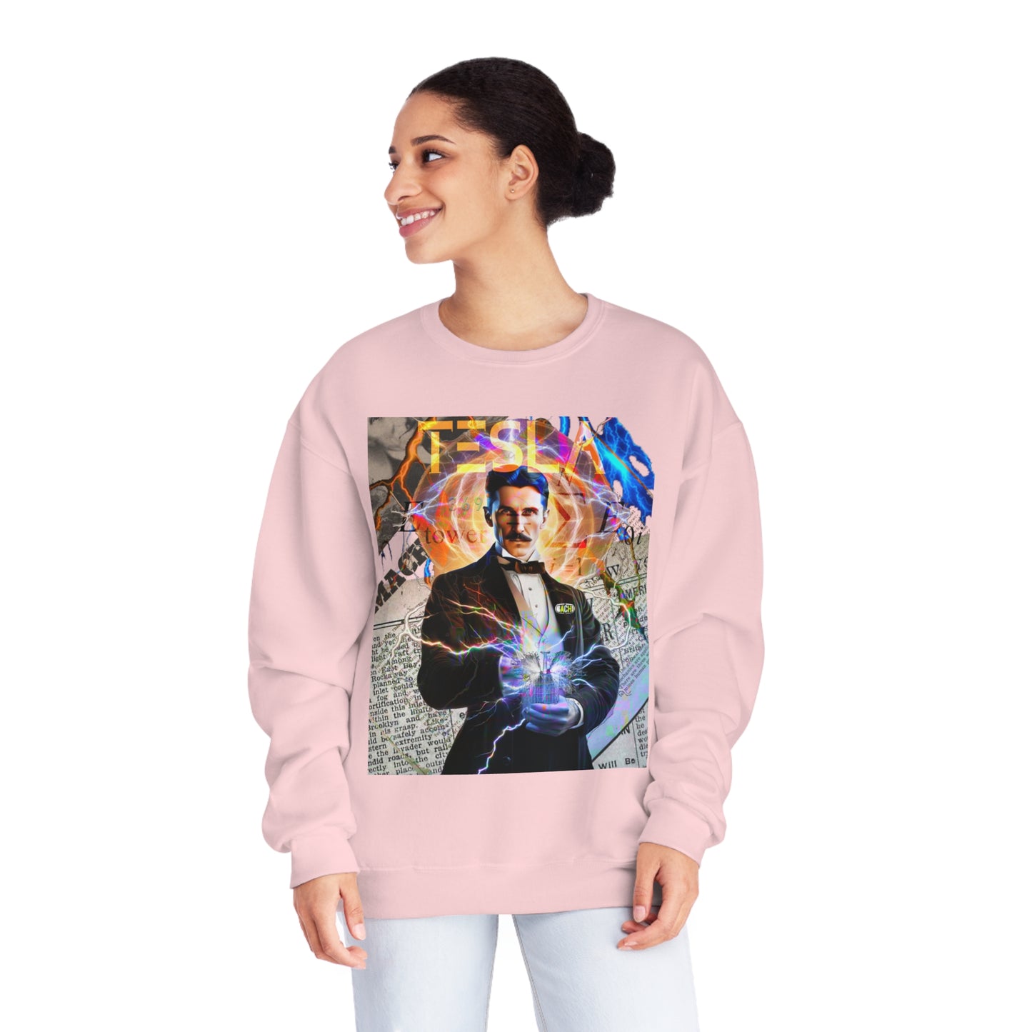 Vintage Science Icon Graphic Sweatshirt - Inventor Portrait Streetwear (Bachi)