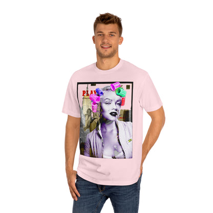 Vintage Pin-Up Graphic Tee - Hollywood Icon Pink Rollers Print (Bachi)