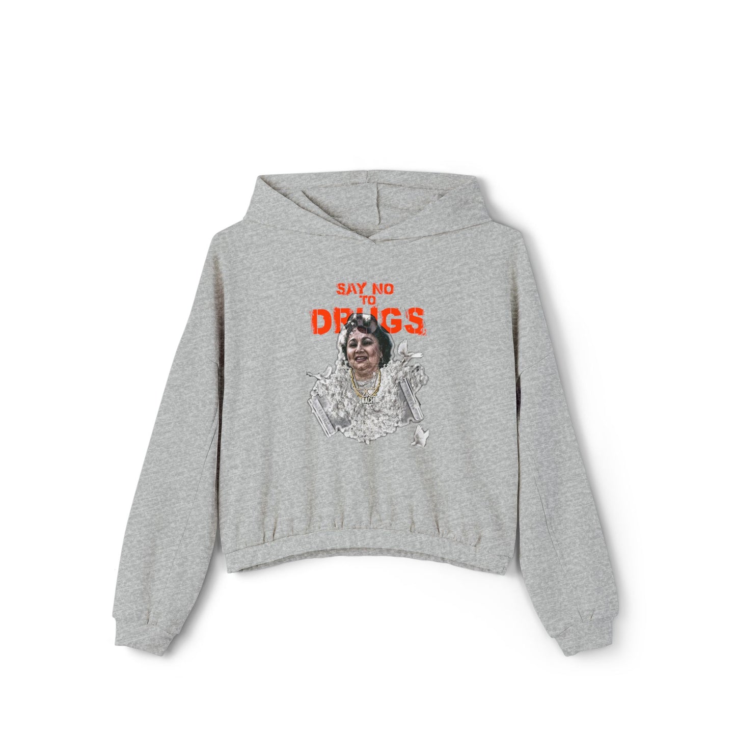 Cinched Hem Graphic Hoodie - Latin Icon Streetwear Print (Bachi)