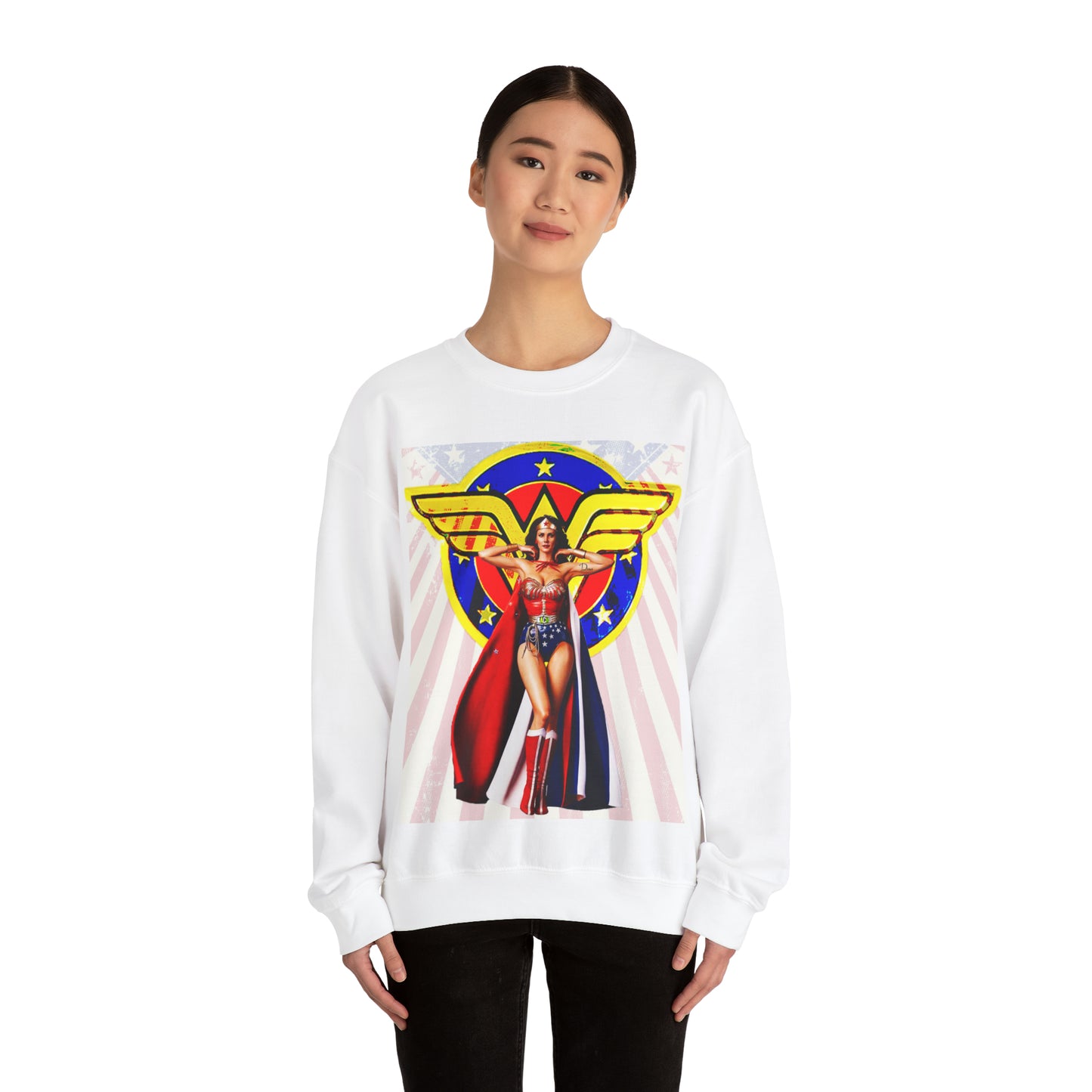 Vintage Female Hero Graphic Sweatshirt - Comic Streetwear Print (Bachi)