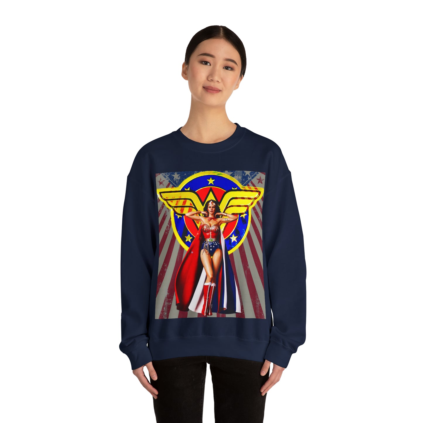 Vintage Female Hero Graphic Sweatshirt - Comic Streetwear Print (Bachi)