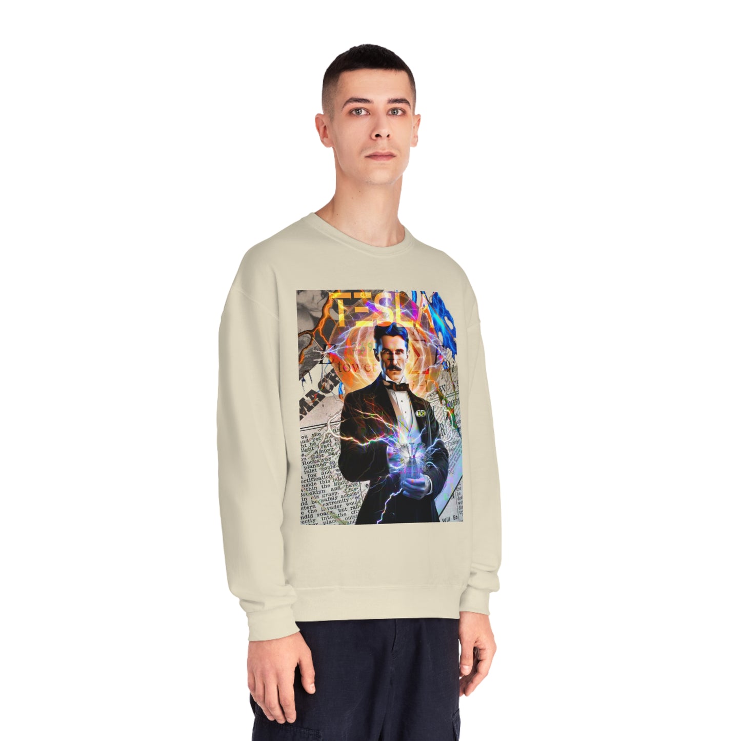 Vintage Science Icon Graphic Sweatshirt - Inventor Portrait Streetwear (Bachi)
