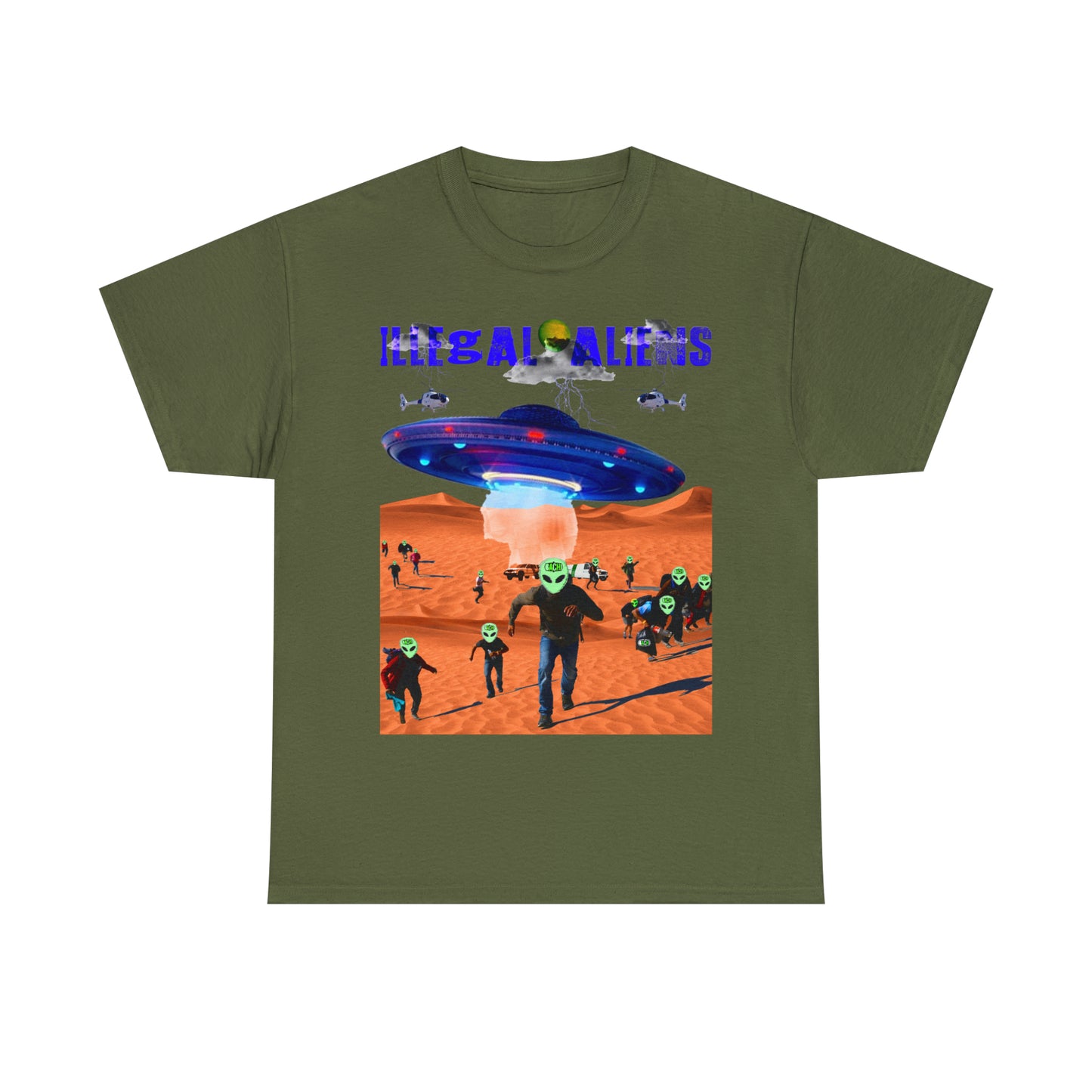 Vintage Sci-Fi Graphic Tee - Alien Invasion Streetwear Print (Bachi)